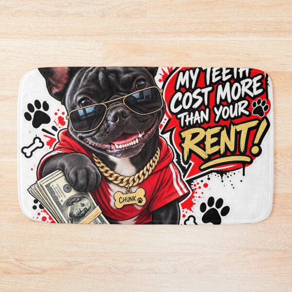 Item preview, Funny French Bulldog My Teeth Cost More Than Your Rent Gangster designed and sold by FrenchiesMoneyEaters.