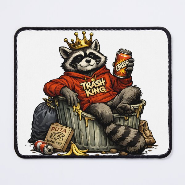 Item preview, Trash King Raccoon Funny Wildlife designed and sold by CreativeMindsetLab.