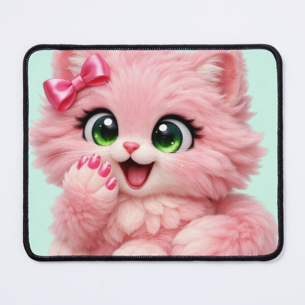 Item preview, Mimi Mew Cute Cat Manicure Kawaii Pink Kitty designed and sold by Lalala cute.