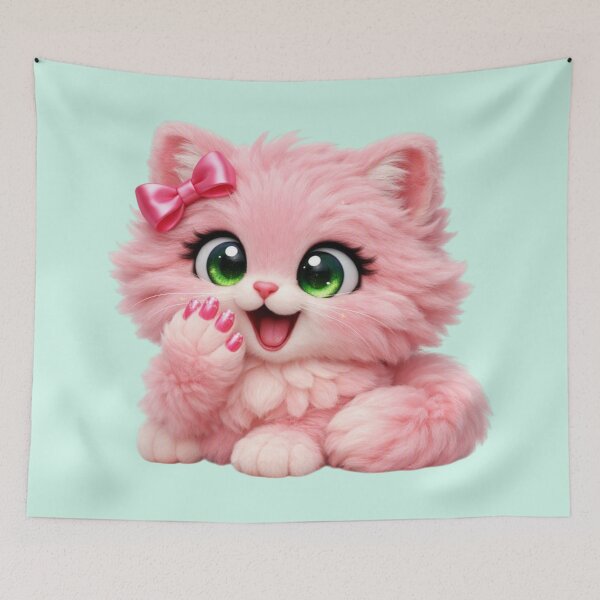Item preview, Mimi Mew Cute Cat Manicure Kawaii Pink Kitty designed and sold by Lalala cute.