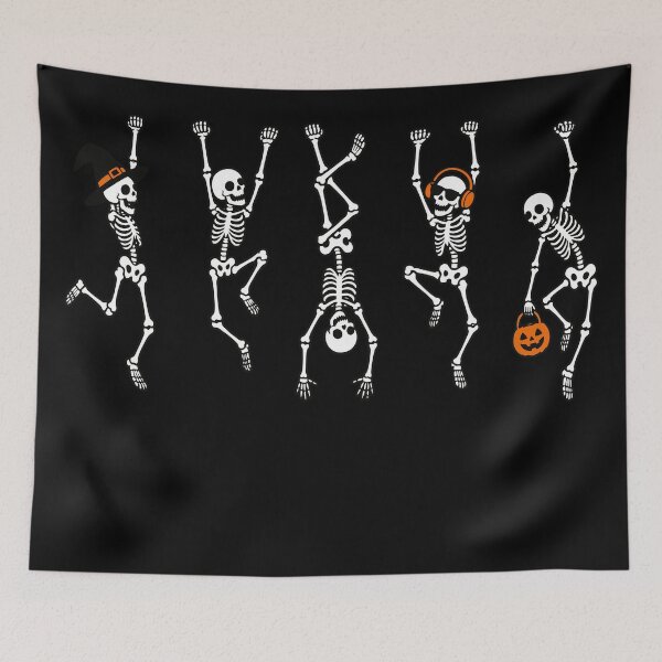 Artikelvorschau, Funny Hanging Skeletons Halloween Crew T-shirt Sticker entworfen und verkauft von Sunday.Supply.