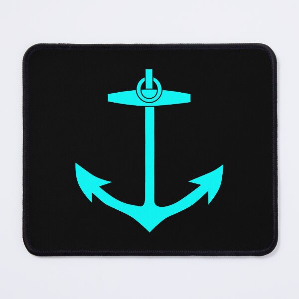 Item preview, Cyan Nautical Anchor Silhouette Design designed and sold by pattern-archive.