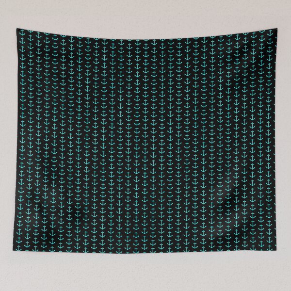 Item preview, Cyan Nautical Anchor Silhouette Design designed and sold by pattern-archive.
