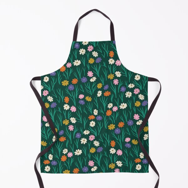Item preview, Cosmos Flowers in Rainbow Hues on Dark Green designed and sold by Ema Tudose.