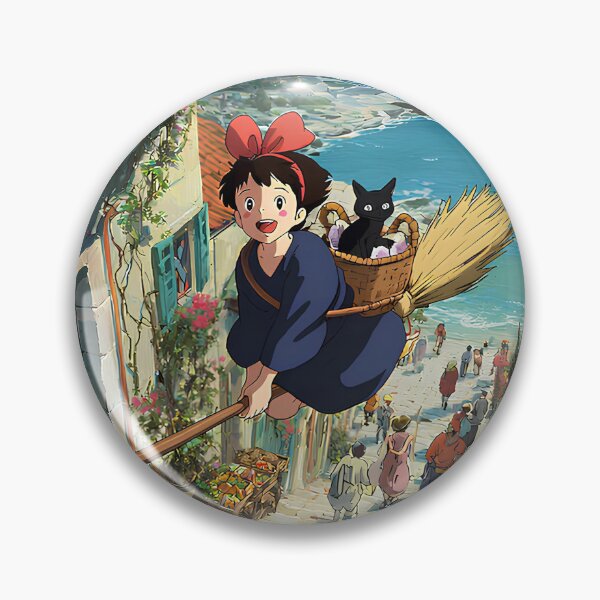 Item preview, Cute kawaii girl [[kiki's]] -%[ghiblis]%- flying aways on city designed and sold by pryielvart.
