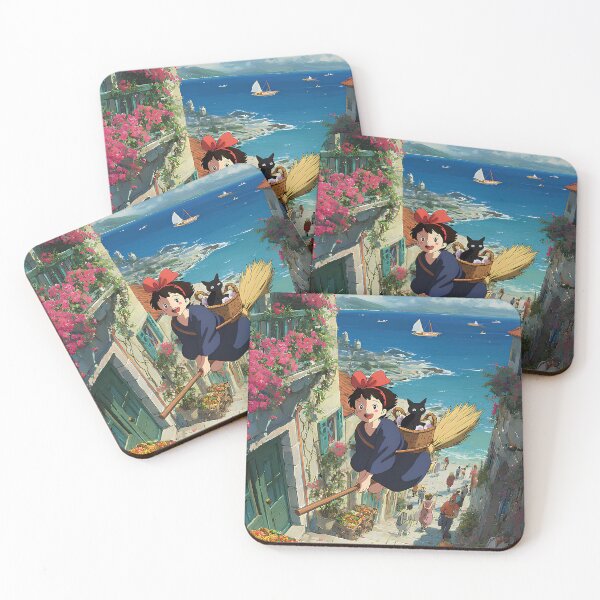 Item preview, Cute kawaii girl [[kiki's]] -%[ghiblis]%- flying aways on city designed and sold by pryielvart.