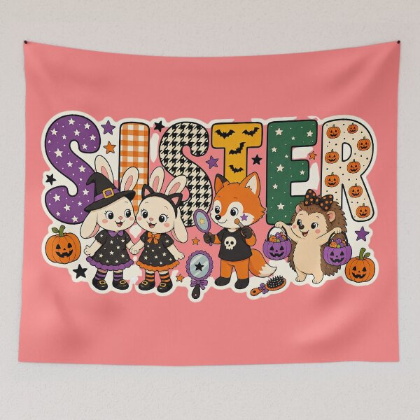 Item preview, Sister Squad Letter Block Shirt | Halloween Matching Costume Design designed and sold by MOCH- ART.