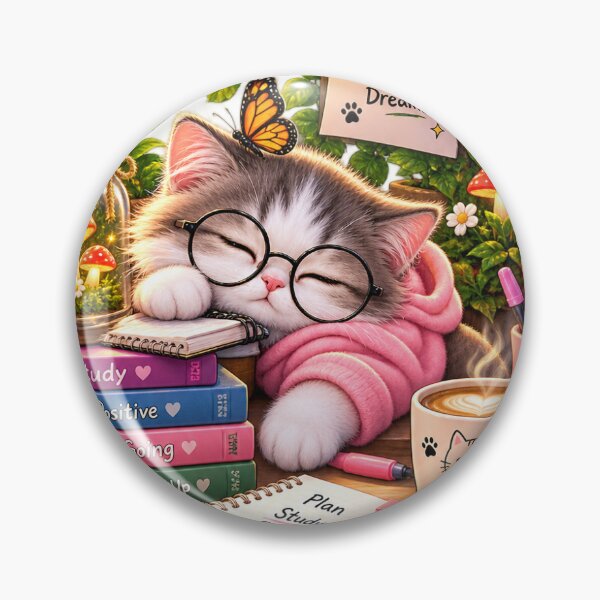 Item preview, Cute Study Cat – Dream Study Achieve | Cozy Student Motivation Design designed and sold by Ishratparween11.