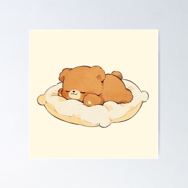 Item preview, Cute Sleeping Teddy Bear Cozy Kawaii designed and sold by jianina-alondra.