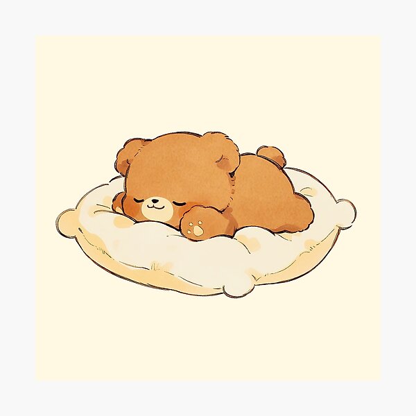 Item preview, Cute Sleeping Teddy Bear Cozy Kawaii designed and sold by jianina-alondra.