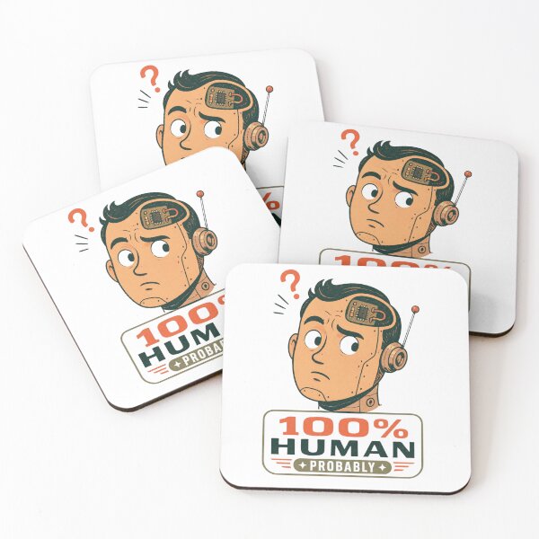 Item preview, 100% Human Probably Funny AI Robot Design designed and sold by CharismaticMindArt.