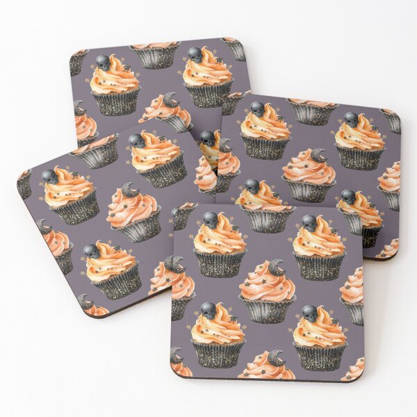Item preview, Spooky Skull Cupcake Halloween Seamless Pattern Dark Elegance Magic designed and sold by EL-Lebedenko.
