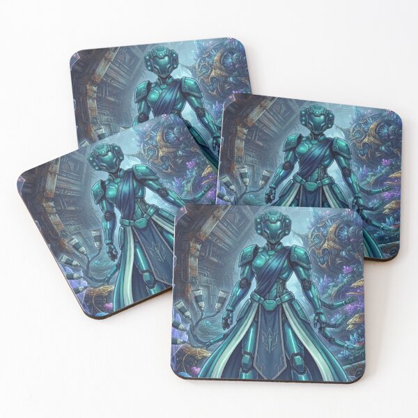 Item preview, Cyberpunk Alien Guardian Sci Fi Armor Art designed and sold by SofiaByCruti.