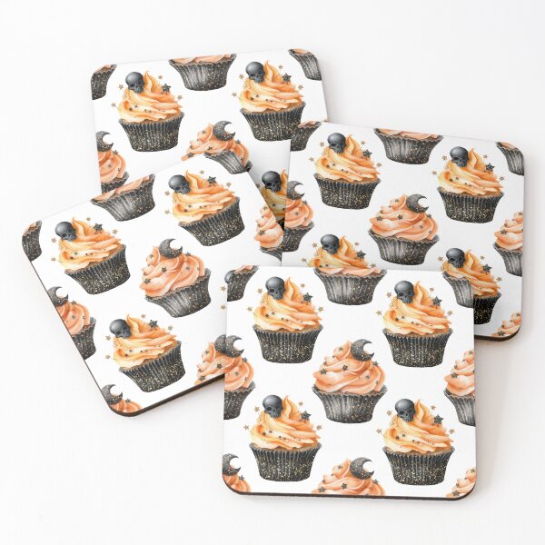 Item preview, Elegant Halloween Skull Cupcake Seamless Pattern Festive Gothic Style designed and sold by EL-Lebedenko.