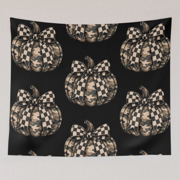 Item preview, Buffalo Check Camo Pumpkin Decor designed and sold by phoebelevine.