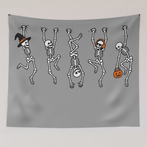 Artikelvorschau, Funny Hanging Skeletons Halloween Crew 2 T-shirt Sticker entworfen und verkauft von Sunday.Supply.