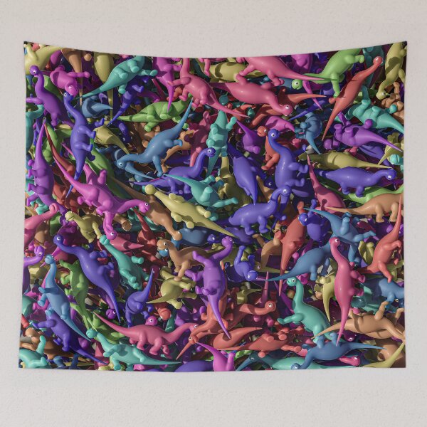 Item preview, Colorful 3D Happy Stacked Diplodocus Herd designed and sold by Keltoi-art.