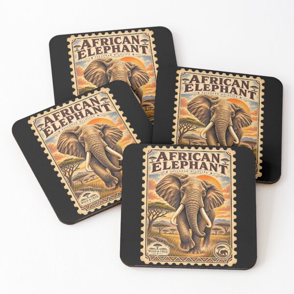 Item preview, African Elephant Vintage Postage Stamp – Savannah Wildlife designed and sold by creativebymateo.