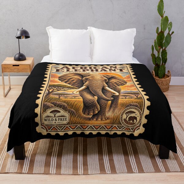Item preview, African Elephant Vintage Postage Stamp – Savannah Wildlife designed and sold by creativebymateo.