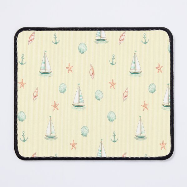 Item preview, Coastal Sailboat Anchor and Starfish Pinstripe Pattern designed and sold by Creativveworrld03.