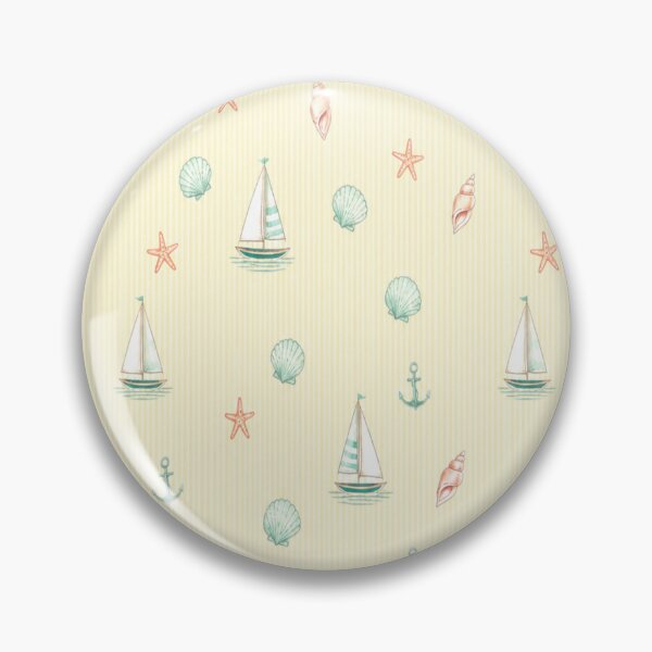 Item preview, Coastal Sailboat Anchor and Starfish Pinstripe Pattern designed and sold by Creativveworrld03.