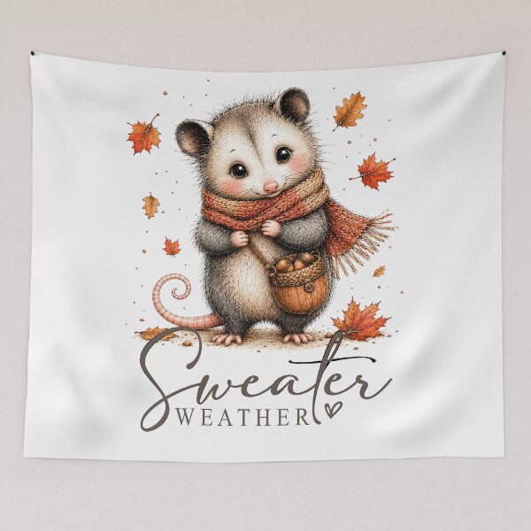 Item preview,   Opossum and sweater weather carrying the delightful art of Yassou Bouhad designed and sold by Lori Richardson.