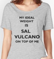 My Ideal Weight Is Sal Vulcano On Top of Me, Impractical Jokers, White Text Relaxed Fit T-Shirt