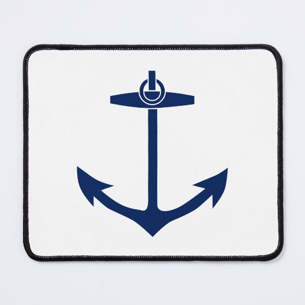 Item preview, Navy Blue Nautical Anchor Silhouette Design designed and sold by pattern-archive.
