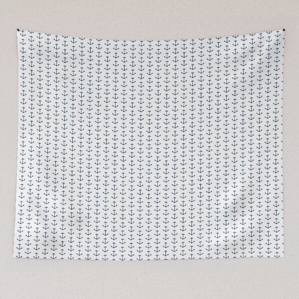 Aperçu de l'œuvre Motif silhouette d'ancre nautique bleu marine créée et vendue par pattern-archive.