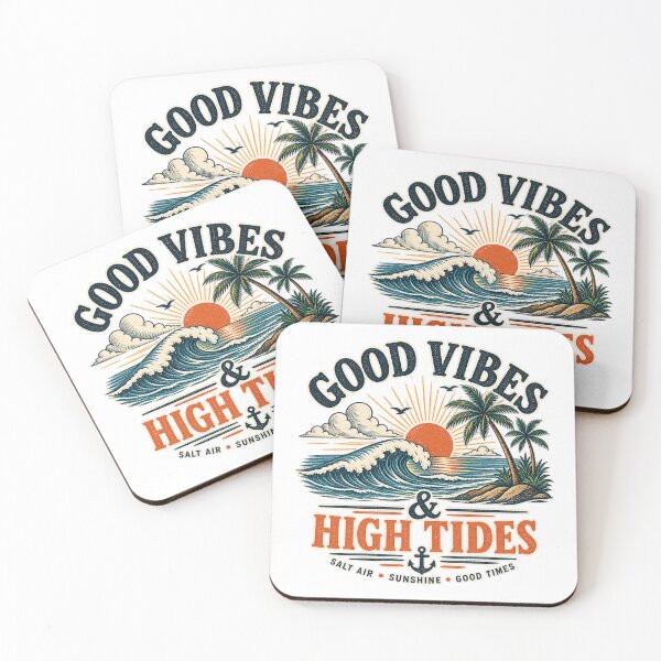 Item preview, Good Vibes & High Tides Vintage Beach T-Shirt Design designed and sold by 50Pxels.