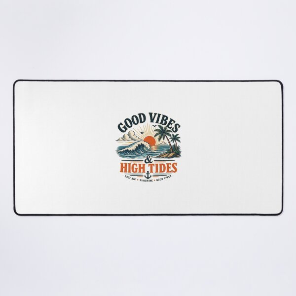 Item preview, Good Vibes & High Tides Vintage Beach T-Shirt Design designed and sold by 50Pxels.