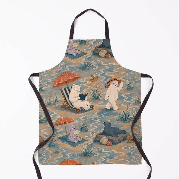 Item preview, Seaside Day Off – White Bear Beach Holiday Pattern designed and sold by LazyPaw Design.