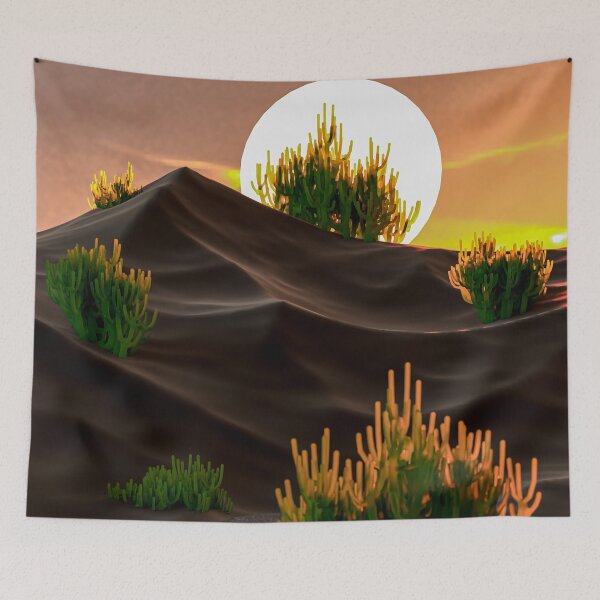 Item preview, Moonset over Dunes and Cacti designed and sold by Keltoi-art.