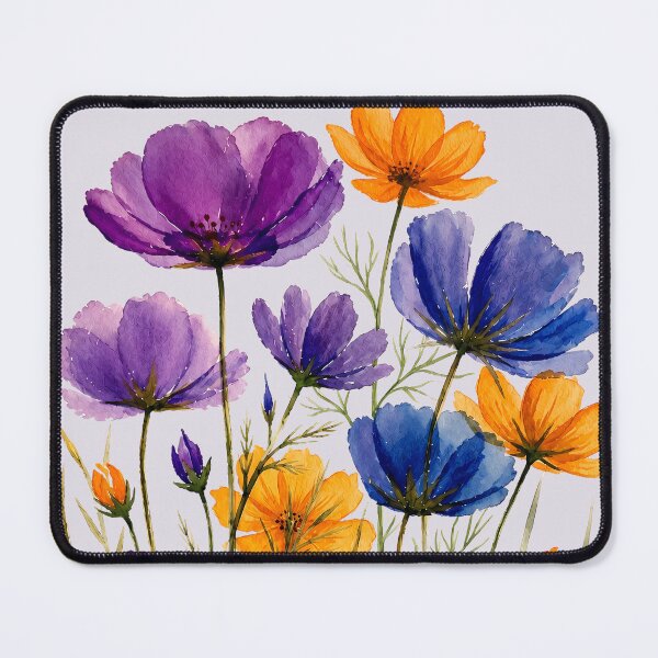 Item preview, Multicolored watercolor wildflowers - Botanical floral mural art - Seamless background designed and sold by SuperMama1973.