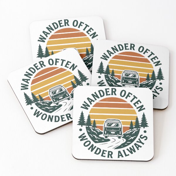 Item preview, Wander Often Wonder Always – Vintage Road Trip Adventure designed and sold by Origamoart.
