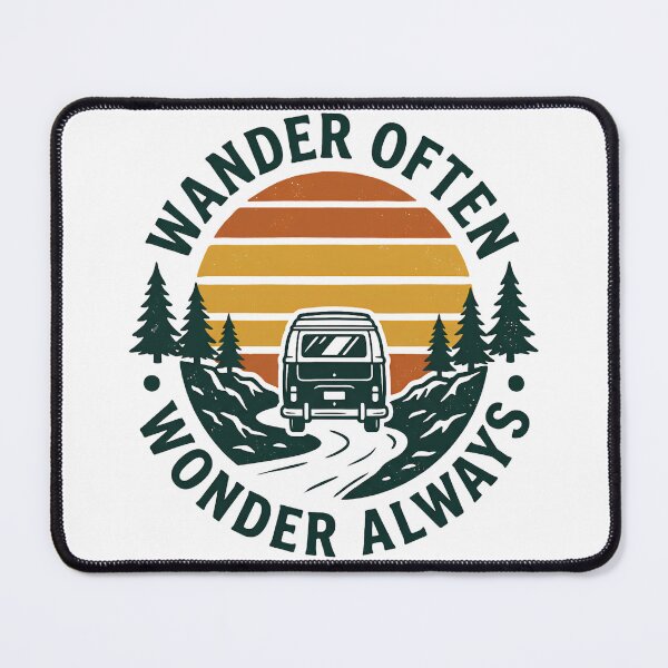 Item preview, Wander Often Wonder Always – Vintage Road Trip Adventure designed and sold by Origamoart.