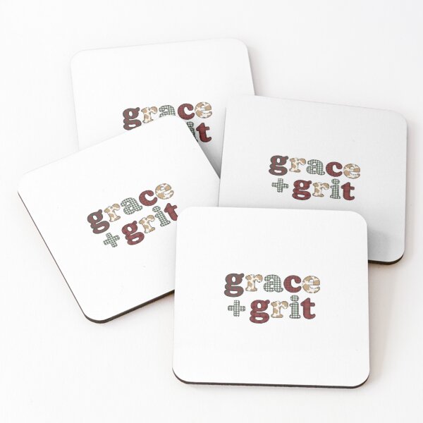 Item preview, Grace + Grit Plaid Typography – Rustic Country Inspirational Design designed and sold by StickerNestYou.