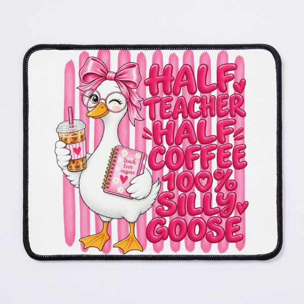 Item preview, Striped Half Teacher Half Coffee 100% Silly Goose Back To School designed and sold by VGAfanatic.