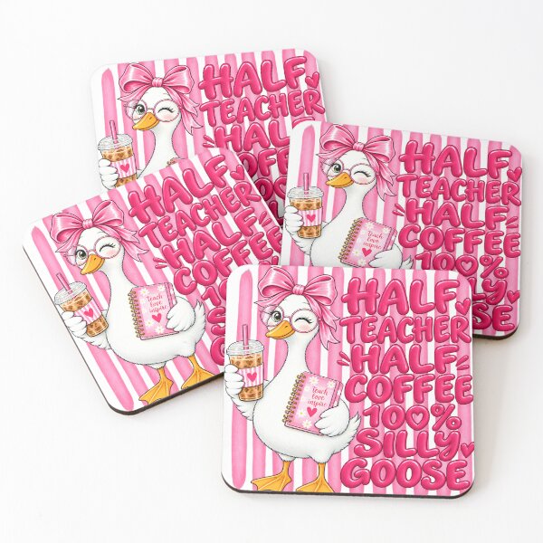 Item preview, Striped Half Teacher Half Coffee 100% Silly Goose Back To School designed and sold by VGAfanatic.
