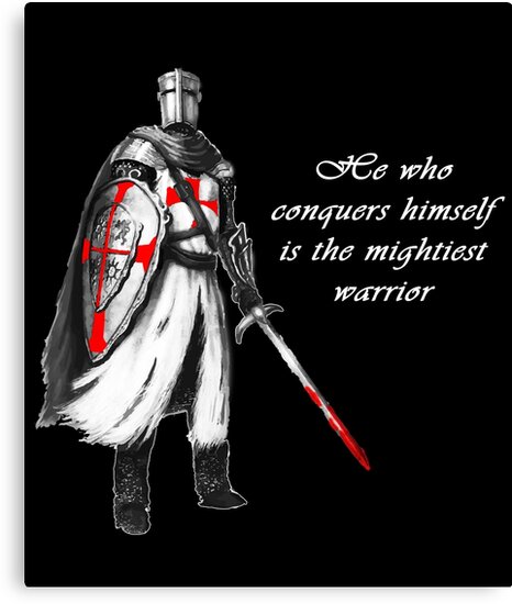 Be A Warrior Motivational Quotes Wall Decor Canvas Knight Templar Poster Art Posters Art