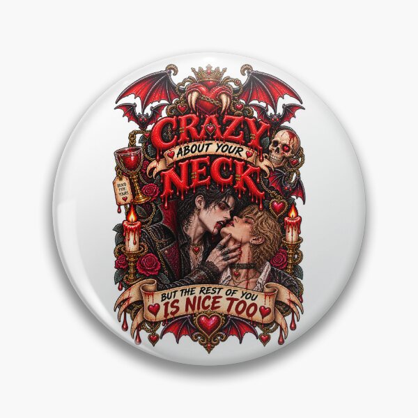 Item preview, DARK LOVE ❤️ - MONSTER ROMANCE COLLETION -  VAMPIRE LOVE - CRAZY ABOUT YOUR NECK - BUT THE REST OF YOU IS NICE TOO - GAY PRIDE designed and sold by WheelieGdArt.