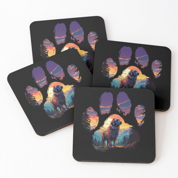 Item preview, Funny Leonberger Paw Synthwave Mountain Tree Mom Dad Kids designed and sold by rafaeltto.