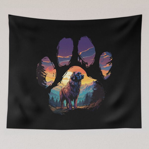 Item preview, Funny Leonberger Paw Synthwave Mountain Tree Mom Dad Kids designed and sold by rafaeltto.