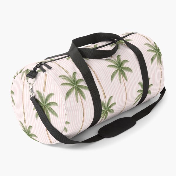 Item preview, Green Palm Trees on Pink Pinstripe Pattern designed and sold by Creativveworrld03.