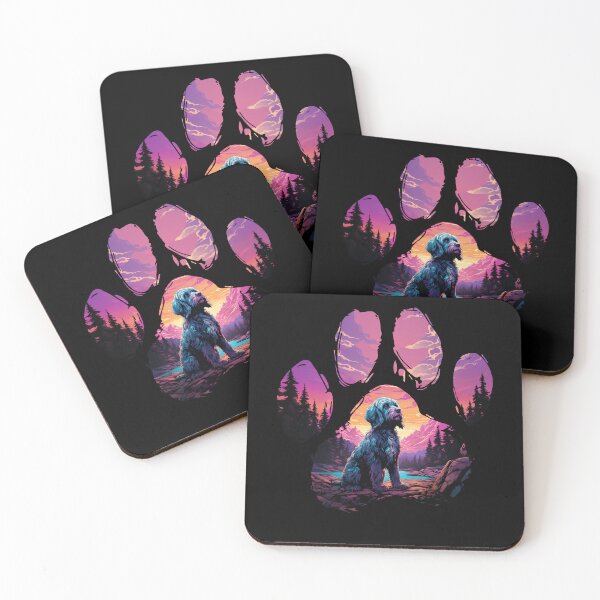 Item preview, Funny Lowchen Paw Synthwave Mountain Tree Mom Dad Kids designed and sold by rafaeltto.