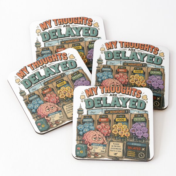 Item preview, My Thoughts Are Delayed – Funny Overthinking Airport Brain Travel Humor designed and sold by NarpLTD.
