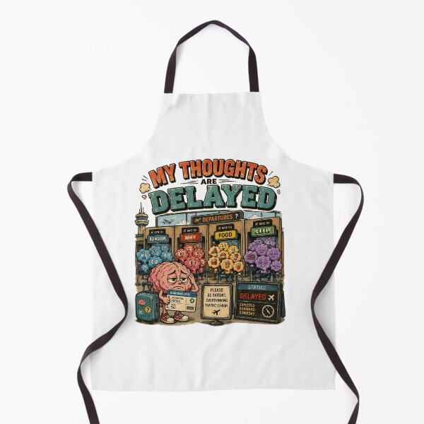 Item preview, My Thoughts Are Delayed – Funny Overthinking Airport Brain Travel Humor designed and sold by NarpLTD.