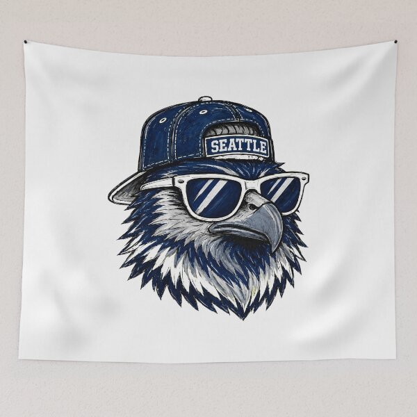 Item preview, Seattle Eagle Warrior With Blue Cap And Shades designed and sold by TimothyCa87133.