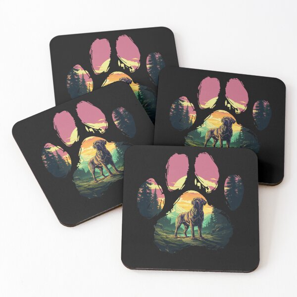 Item preview, Funny Mastiff Paw Synthwave Mountain Tree Mom Dad Kids designed and sold by rafaeltto.