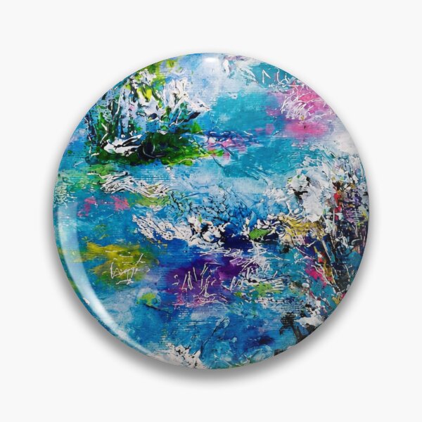 Item preview, Impressions of the Danube Delta | Original Abstract Landscape Painting | Blue Nature Art Print designed and sold by CharismaticMindArt.